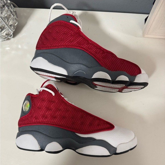 Red and White High-Top Sneakers